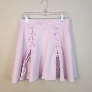 Hot Topic Pink Lace-Up Mini Skater Skirt XL (5664)